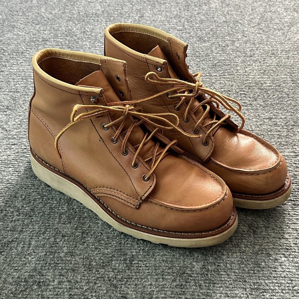 Red Wing Boots Classic Moc 3383 Women's 7.5 B Tan Boundary Leather USA